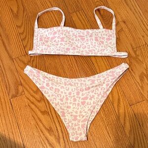 Pink Leopard Print Bikini Set